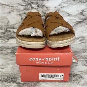 Easy Spirit Tan Comfort Sandals with Wide Strap